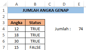 Menjumlahkan Angka Hanya Pada Angka Genap Saja Dalam Excel